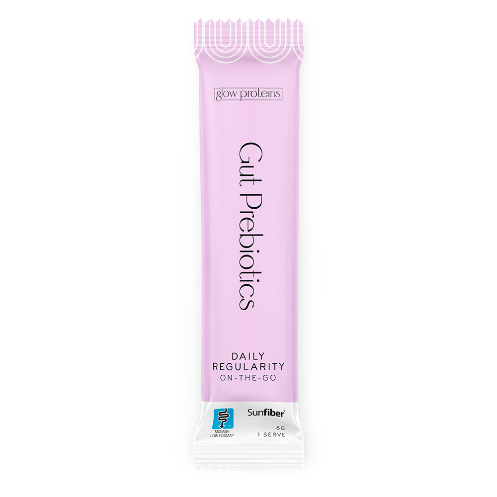 Single-serve prebiotic fibre sachet, low FODMAP certified, pre-measured for on-the-go gut healt